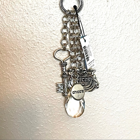 NWT Chico’s 35th Anniversary Limited Edition Multi-Charm Silver Toggle Necklace - Picture 2 of 3